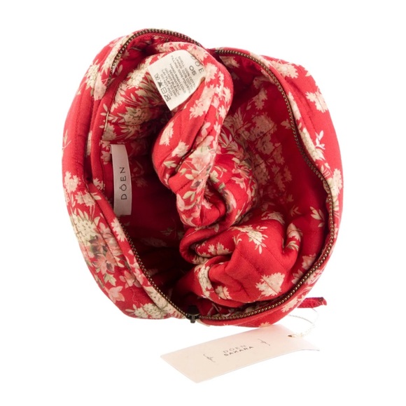 Doen Red Floral Holloway Cosmetic Quilted Pouch Bag - Picture 3 of 3